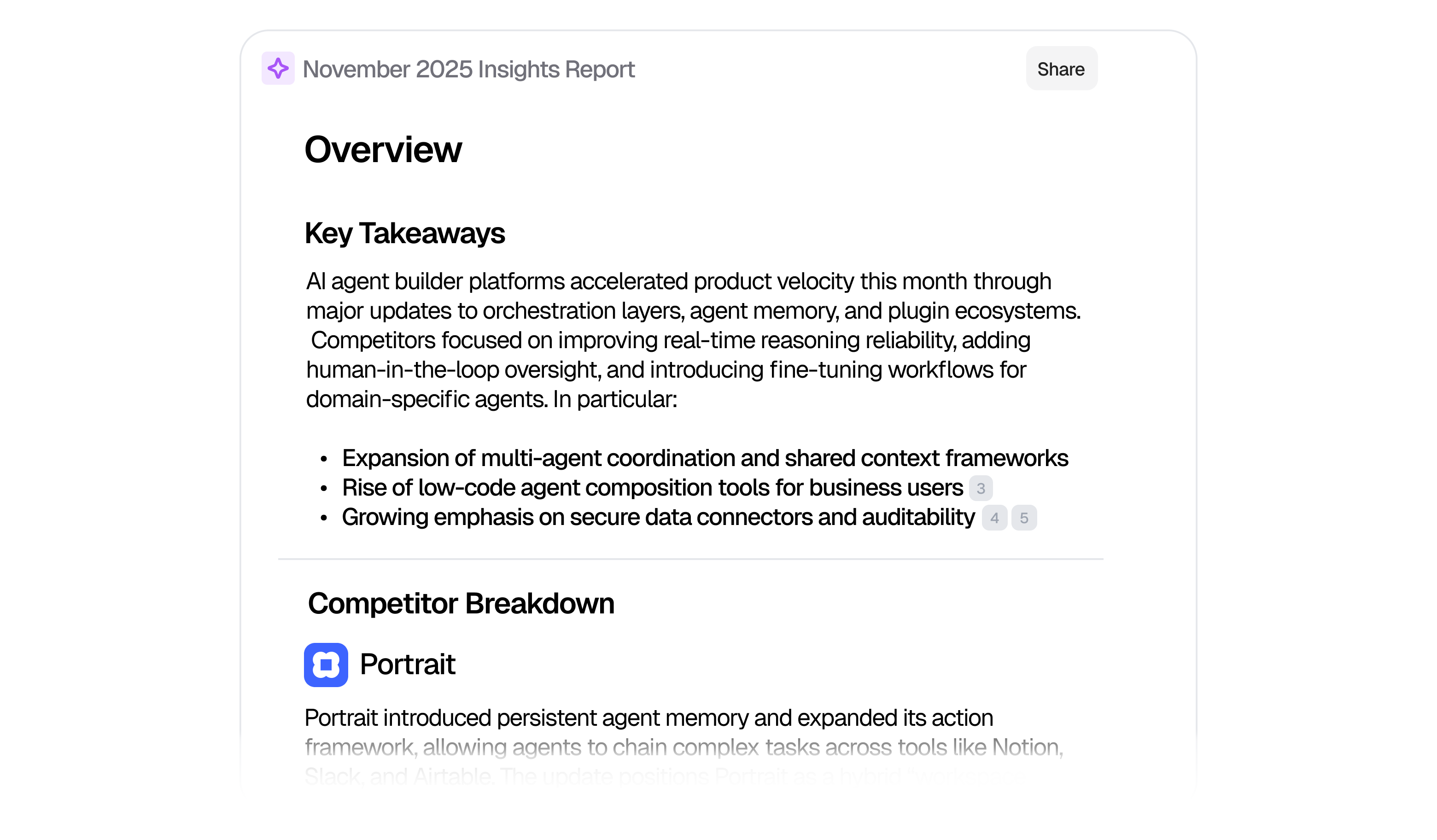 AI Insights dashboard